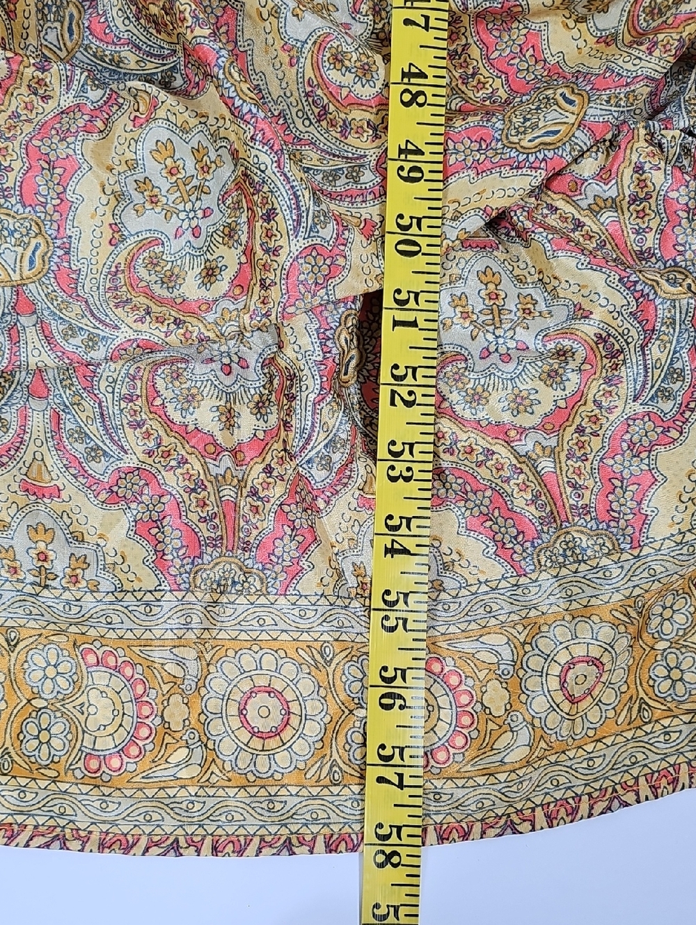 Zury Silk Blend Paisley Maxi Dress V-Neck Kaftan Tiered Boho Festival Free Size - Picture 10 of 11